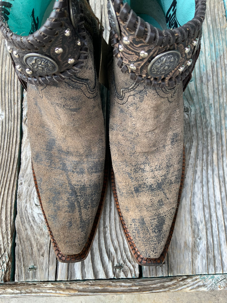 Corral Ankle Boots Tassel Concho Hand Lacing 8.5 M