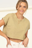 Short Sleeve Raw Hem Boxy Crop 6 Colors!
