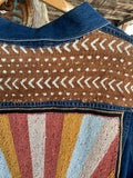 Custom Beaded Sun Denim Jacket