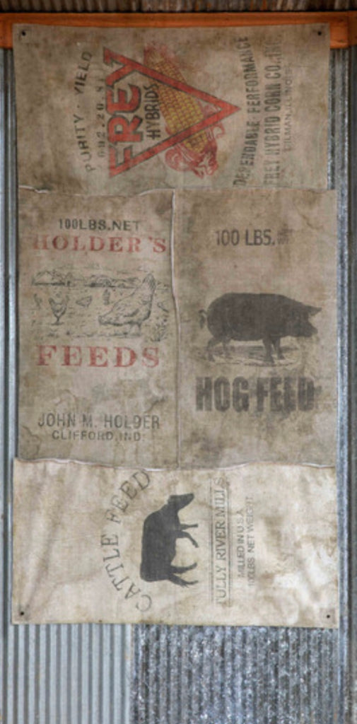 Make-Do Feed Sack Wall Hanging Window Covers