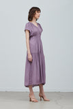 Ruffle Satin Midi Dress