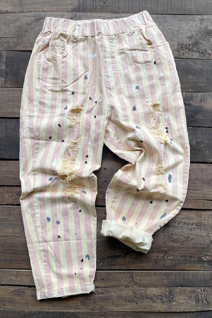 Endless Journey Striped Crop Jeans