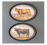 Tin Antiqued Cow Cattle Tray