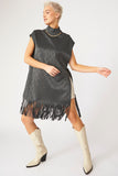 Snakeskin Tunic Top with Fringe