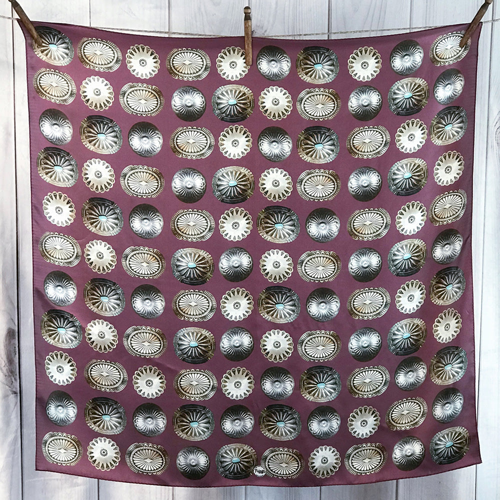 Big Concho 35 x 35 Silk Scarf Cabernet