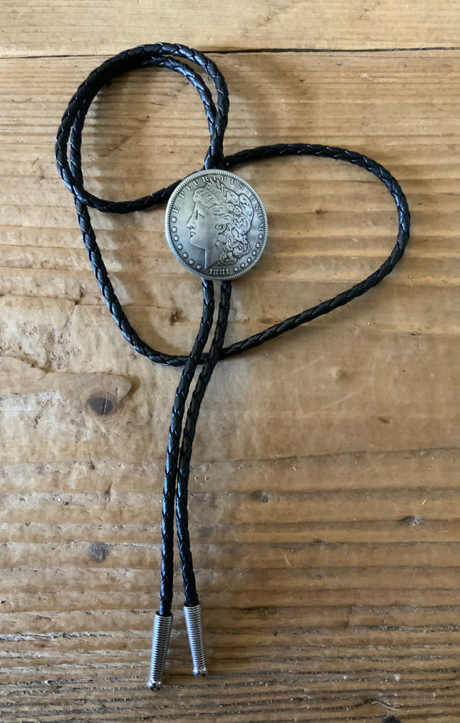 Antique Silver Dollar Bolo Tie