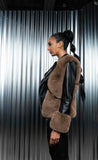 Orion Lollipop Faux Leather and Fur Crop Jacket