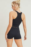 Ribbed Crop Racerback Tank Top