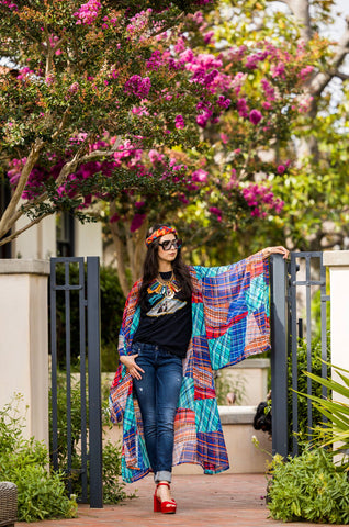 Satin Lounge Print Kimono and Pants SET