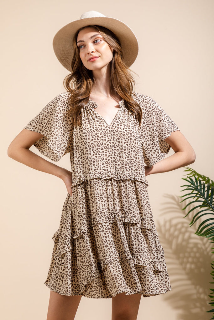Ivory Leopard Mini Dress