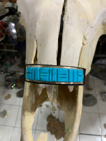 Men’s Turquoise Leather Strap Bracelet
