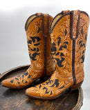 Hand Tooled Inlay Men's Boots 10.5D