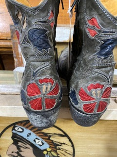 Old Gringo Short Inlay Distressed Boots 6.5