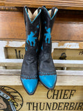 Mahan Turquoise and Black Boots 7.5