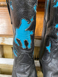 Mahan Turquoise and Black Boots 7.5