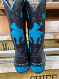 Mahan Turquoise and Black Boots 7.5