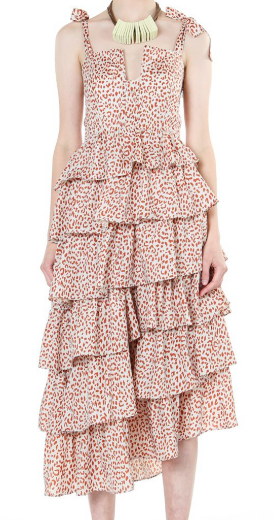 Leopard Ruffle Sleek Sundress