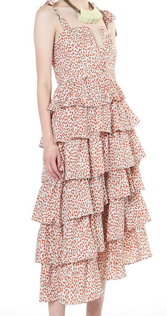 Leopard Ruffle Sleek Sundress