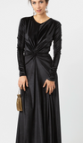 Black Velvet Knot Dress