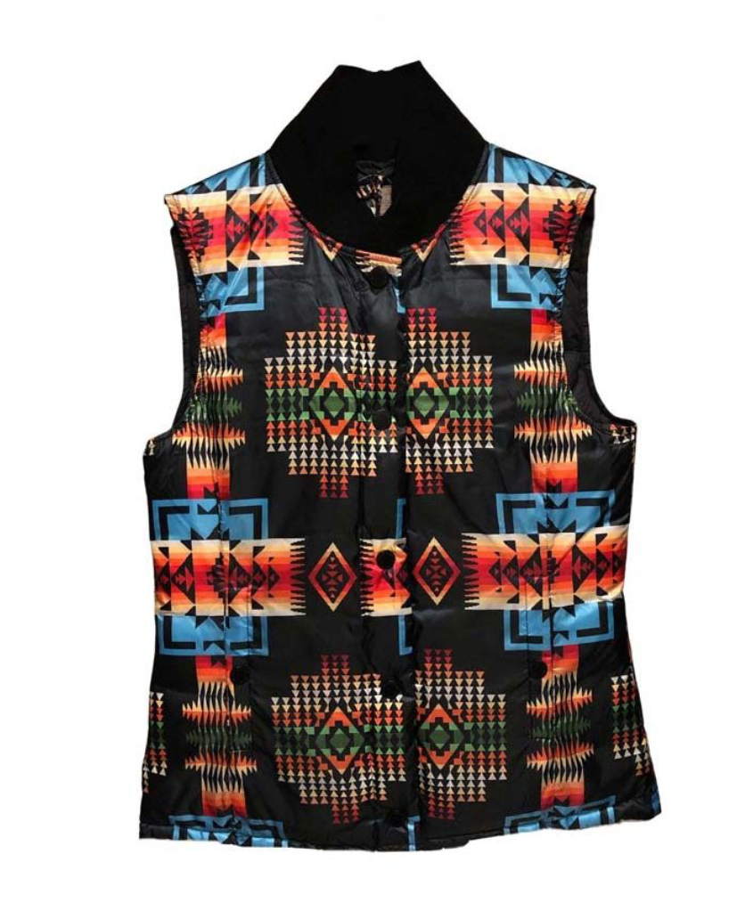 Pendleton Reversible Down Elk Point Vest Chief Joseph Pattern