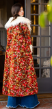 Penny Fresca Embroidered Faux Fur Maxi Coat