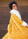 Penny Sunshine Embroidered Faux Fur Maxi Coat