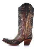 Corral Python Inlay Boots 6.5M with Overlays