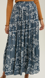 Paisley Bandana Long Skirt Mustard or Denim Pockets!