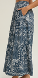 Paisley Bandana Long Skirt Mustard or Denim Pockets!