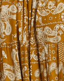 Paisley Bandana Long Skirt Mustard or Denim Pockets!