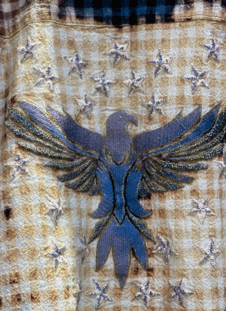 Reversible Distressed Checked Flannel Shirt Stars Phoenix