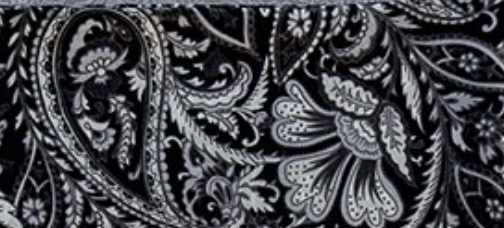 Silk Wild Rag Bandana Black White Gray Paisley