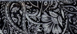 Silk Wild Rag Bandana Black White Gray Paisley