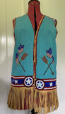 Ropa Hairston Roberson Beaded Vest American Indian Horse Stars Fringe
