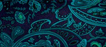 Black and Teal Silk Paisley Wild Rag Bandana