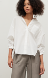 Oversized 100% Cotton Panel Essential White Shirt