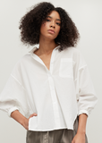 Oversized 100% Cotton Panel Essential White Shirt