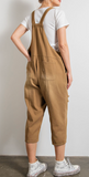 Camel Denim Patchwork Overalls