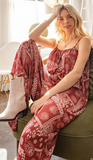 Bandana Print Adjustable Strap Jumpsuit