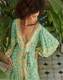 SPELL Madame Peacock Button Through  Gown