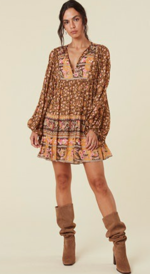 Spell Madame Peacock Boho Mini Dress