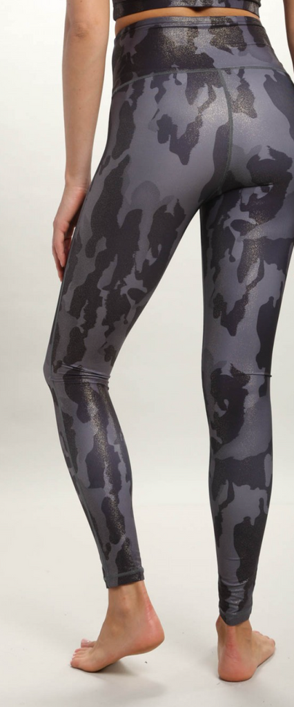 Camo Foil Gold Glitter Highwaisted Leggings