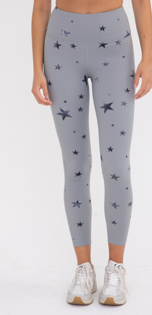 Marbled Stars High-Waist Leggings