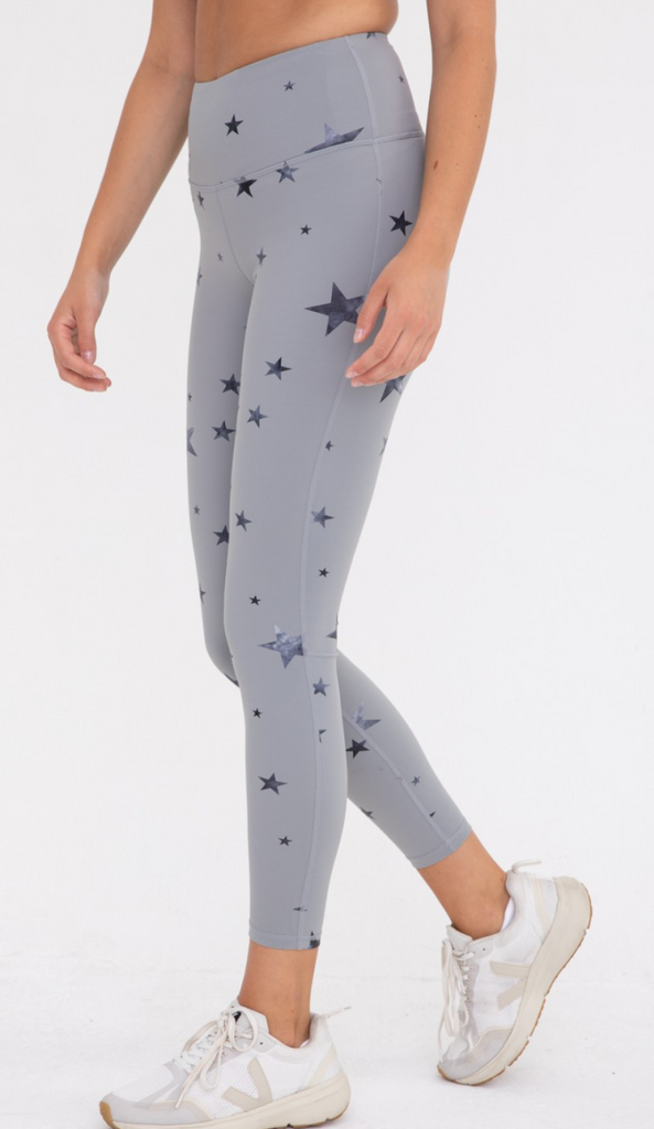 Marbled Stars High-Waist Leggings