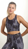 Camo Foil Gold Glitter Cross Back Sports Bra