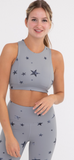 Marbled Stars Cross Back Sports Bra