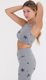 Marbled Stars Cross Back Sports Bra