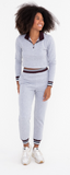 Cropped Varsity Stripe Long Sleeve Top