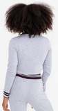 Cropped Varsity Stripe Long Sleeve Top
