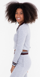 Cropped Varsity Stripe Long Sleeve Top